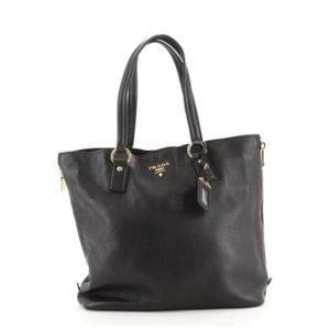 Prada Daino Pebble Leather Tote